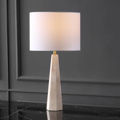 SAFAVIEH Couture Gabryanna Travertine Table Lamp - 14"W x 14"D x 26"H