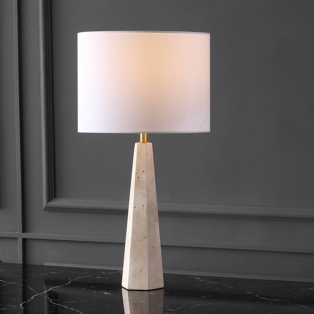 SAFAVIEH Couture Gabryanna Travertine Table Lamp - 14"W x 14"D x 26"H