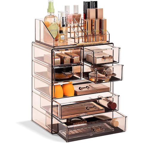 Sorbus Acrylic Cosmetic Makeup and Jewelry Storage Case Display