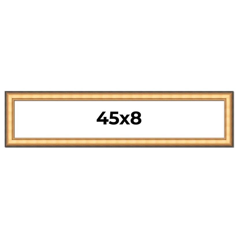 45x8 Frame Gold Plein Aire Solid Wood Picture Frame Width 2 Inches |