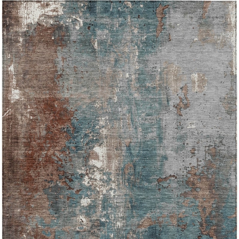 HomeRoots Abstract Transitional Rectangle Outdoor Rug