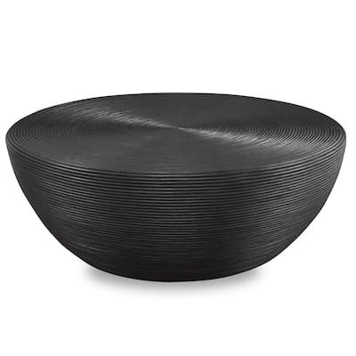 Uttermost Bongo Black Rattan Coffee Table - 44"W x 16"H x 44"D