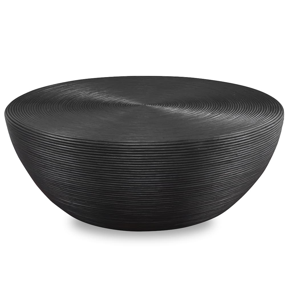 Uttermost Bongo Black Rattan Coffee Table - 44"W x 16"H x 44"D