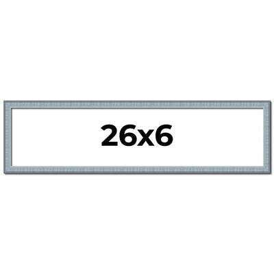 26x6 Frame Rustic Sky Blue Solid Wood Picture Frame | 0.75 Inch