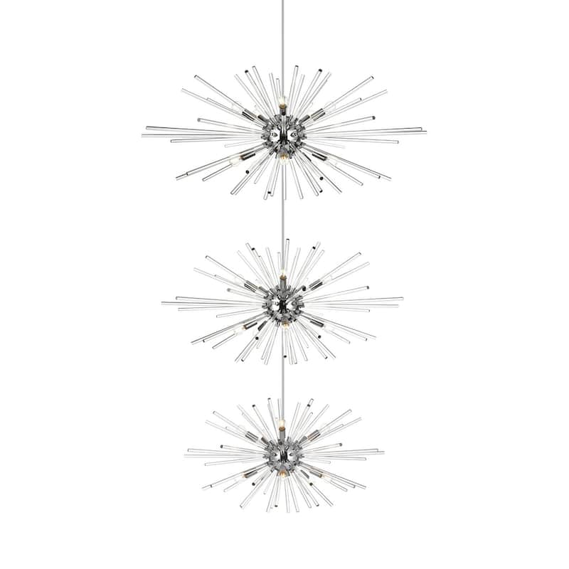 Indigo Home 46 inch three tiers crystal starburst chandelier