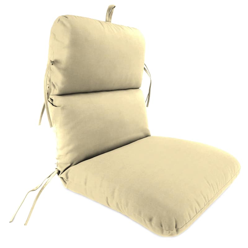 Sunbrella 22" x 45" Outdoor Chair Cushion with Ties and Loop - 45'' L x 22'' W x 5'' H - Canvas Vellum