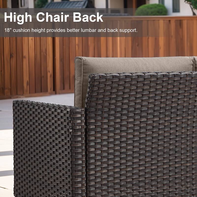 Gymojoy Wicker Swivel Glider Chair with 4 inch Olefin Cushions