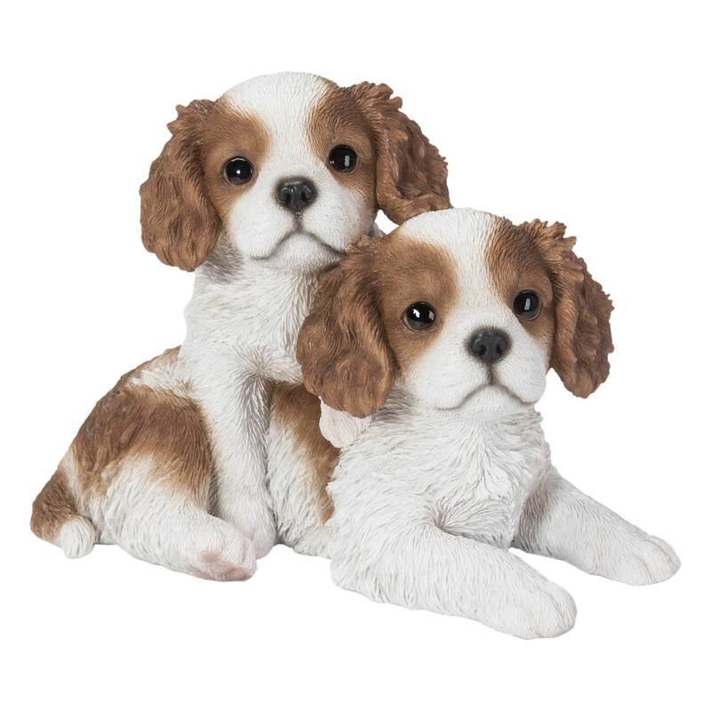 8.25" King Charles Puppies Outdoor Garden Statue