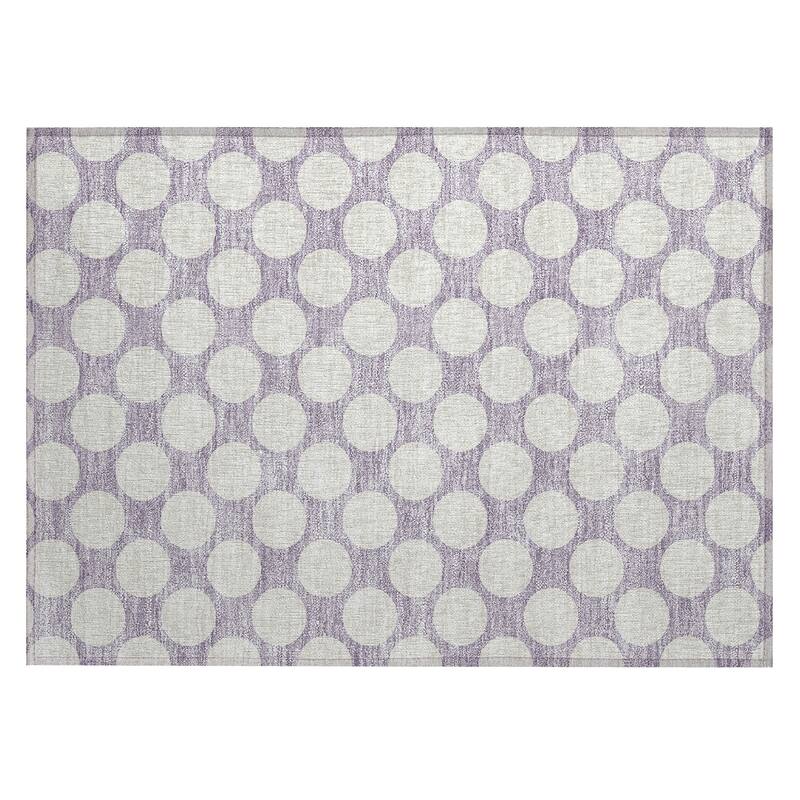 Machine Washable Indoor/ Outdoor Chantille Modern Dots Rug