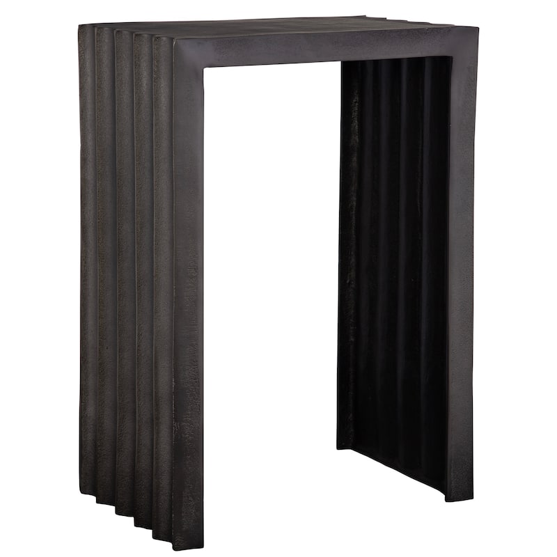 Uttermost In The Groove Aluminum Accent Table - 16"W x 23"H x 10"D