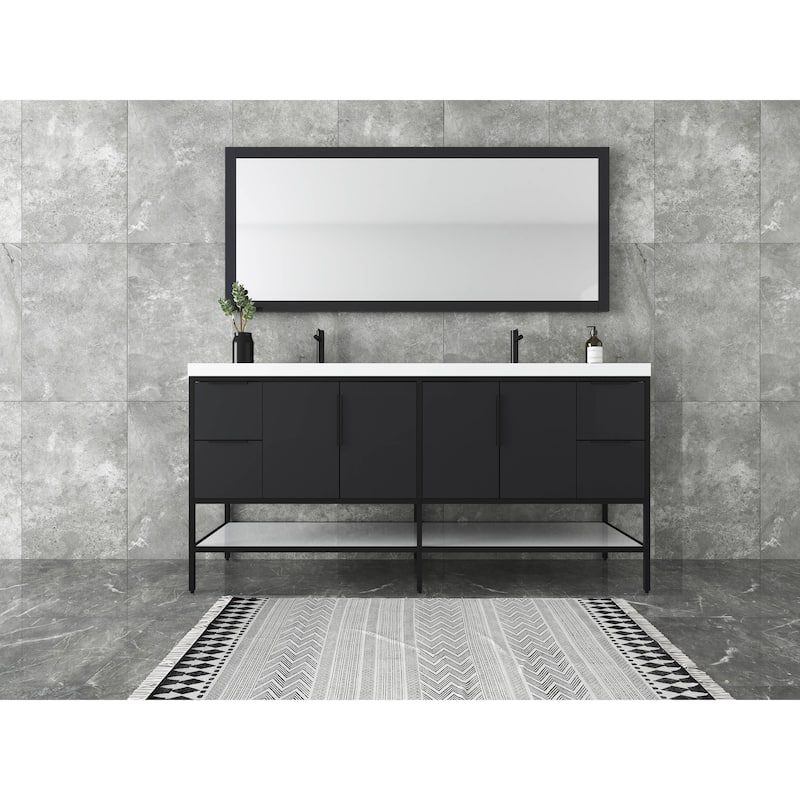 Maria 72" Freestanding Vanity with Reinforced Acrylic Sink - Matte - Dark Grey