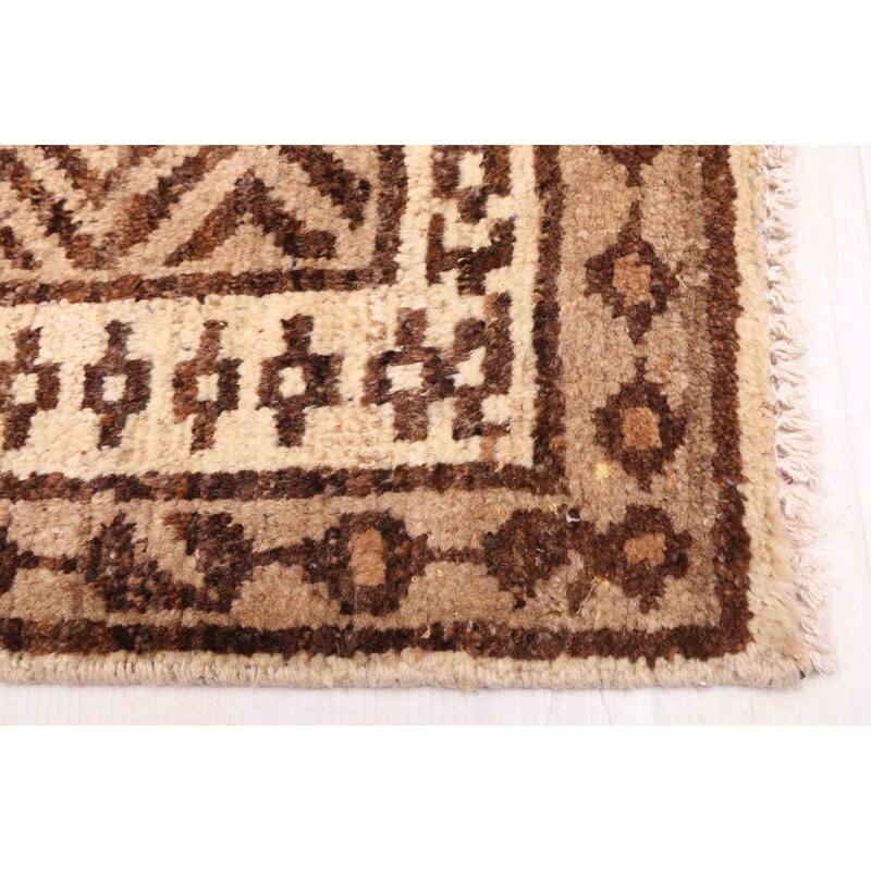 ECARPETGALLERY Hand-knotted Melis Vintage Tan Wool Rug - 4'5 x 12'3