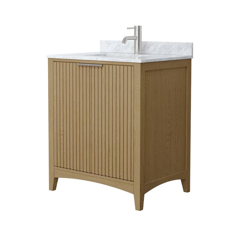 Wyndham Collection WCF9191-30S-CMUNSMXX Palmilla 30" Free Standing - Natural Oak / Brushed Nickel Hardware
