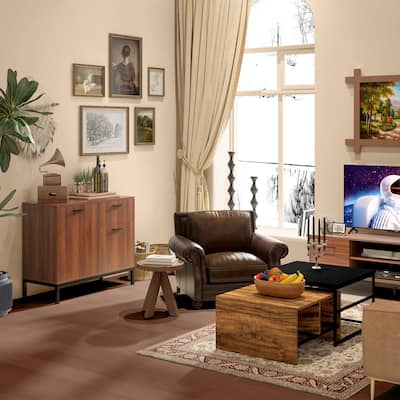 Nesting Tables Set of 2, Coffee Table Set with Storage