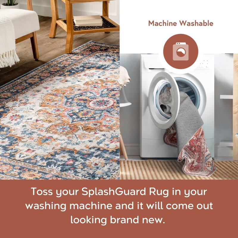 Nuloom Emi Traditional SplashGuard Machine Washable Area Rug