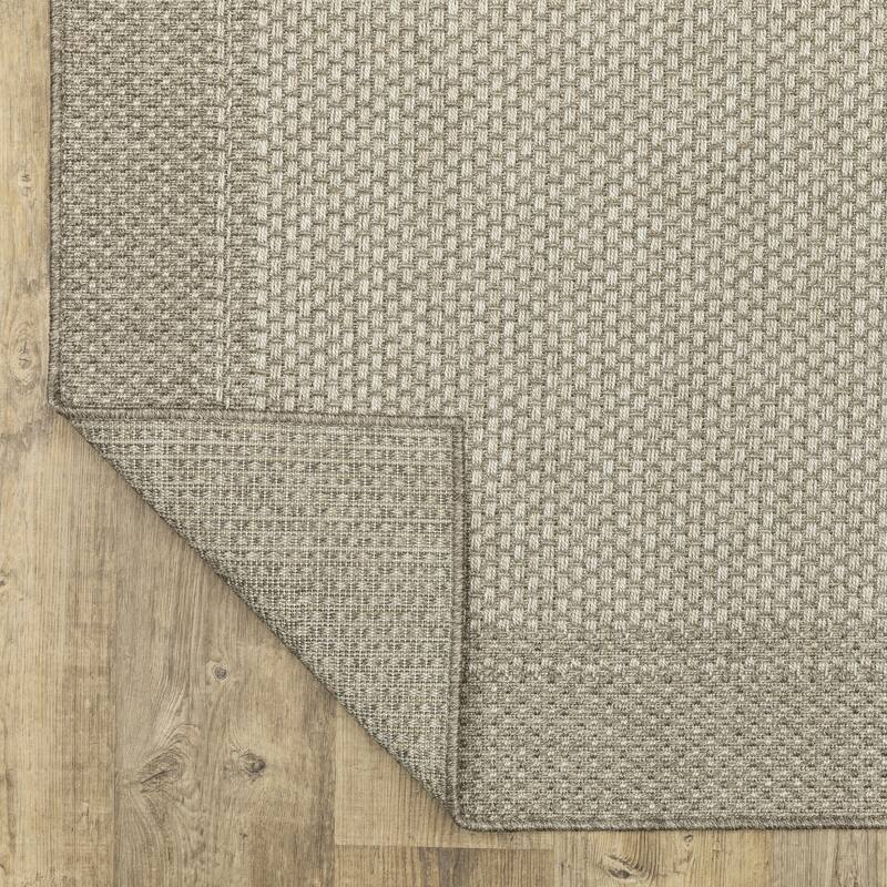 Style Haven Calayan Woven Border Grey Ultimate Performance Area Rug~