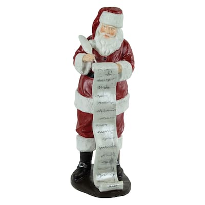 Santa Claus with Naughty or Nice List Christmas Figure - 14"