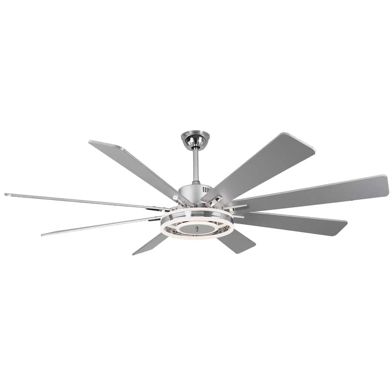 Bella Depot 72" Modern Large Ceiling Fan 6-speed Reversible with Dimmable Light and Remote for Family Room