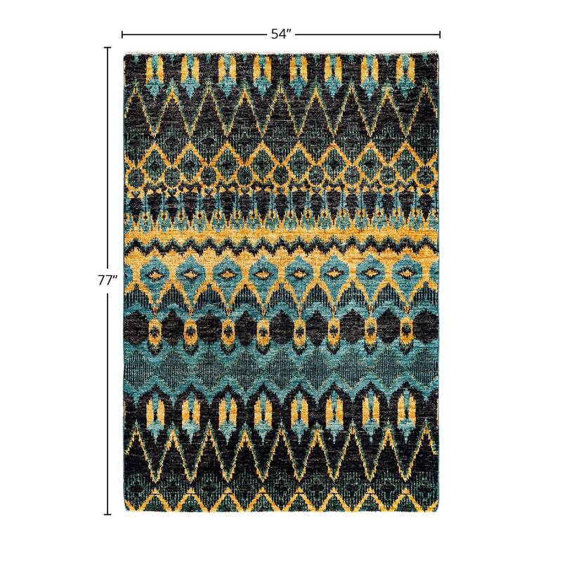 Contemporary Overdyed Wool Hand Knotted Area Rug - 4' 6" x 6' 5"