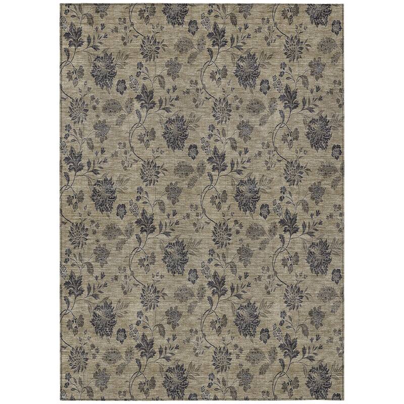 HomeRoots Floral Transitional Rectangle Outdoor Rug