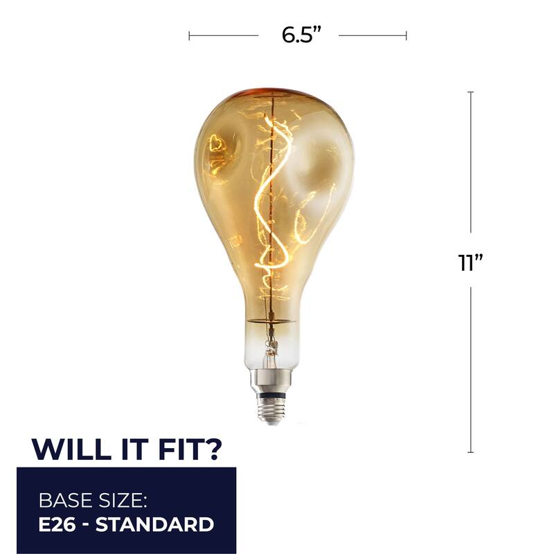 Bulbrite Single 4 Watt Dimmable Antique Grand Nostalgic Droplet Medium (E26) LED Bulb - Amber Light