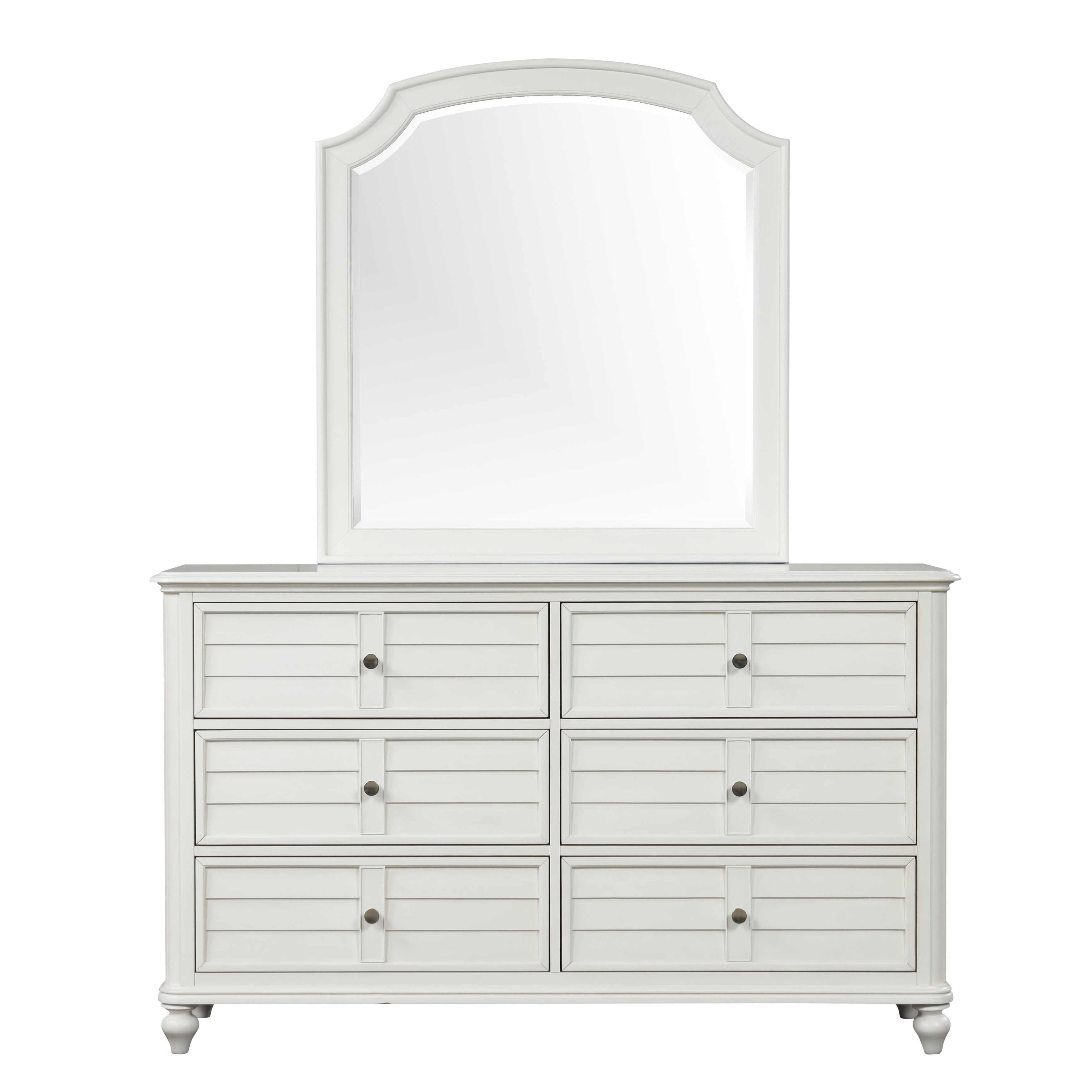 Furniture of America Skye Coastal Solid Wood 2-Piece Dresser and Mirror Set