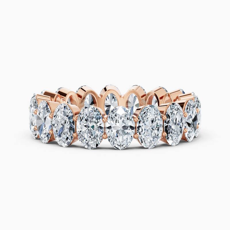 Auriya 14k Gold Oval North-South Lab Grown Diamond Eternity Band 2.40 - 10.50 ct. tw. (F-G, VS) - 5.40 ct. wt. - 8 - Rose