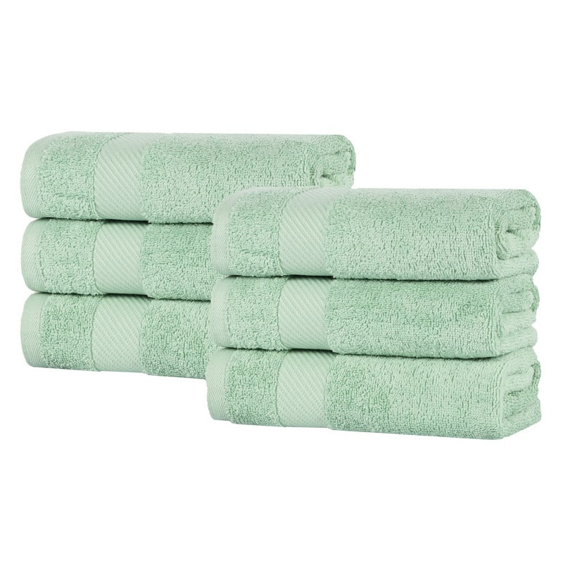 Superior Luxury Solid Highly Absorbent Egyptian Cotton Hand Towel - (Set of 6)