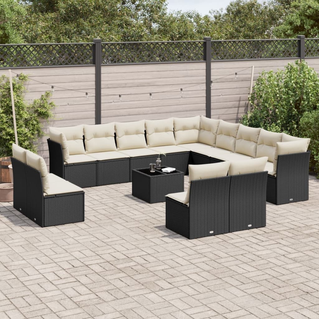 vidaXL Garden Sofa Set Black