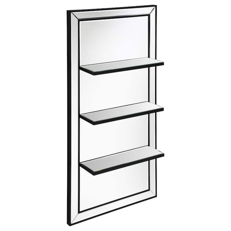 Oriel 24 x 47 Inch Rectangular 3-Shelf Wall Mirror Silver - Mirror