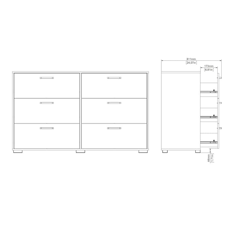 Porch & Den Sofia 6 Drawer Double Dresser, Jackson Hickory