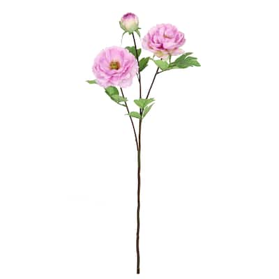 Set of 4 Lavender Artificial Tree Peony Flower Stem Spray 29in - 29" L x 8" W x 8" DP