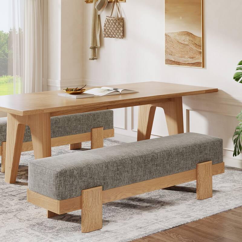 Upholstered Dining Bench, Padded Seat Kitchen Bench, Accent Seat Living/Dining Room Stool