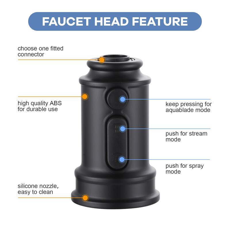 WOWOW Pull Down Kitchen Faucet Spray Head with 9 Adapters Kit