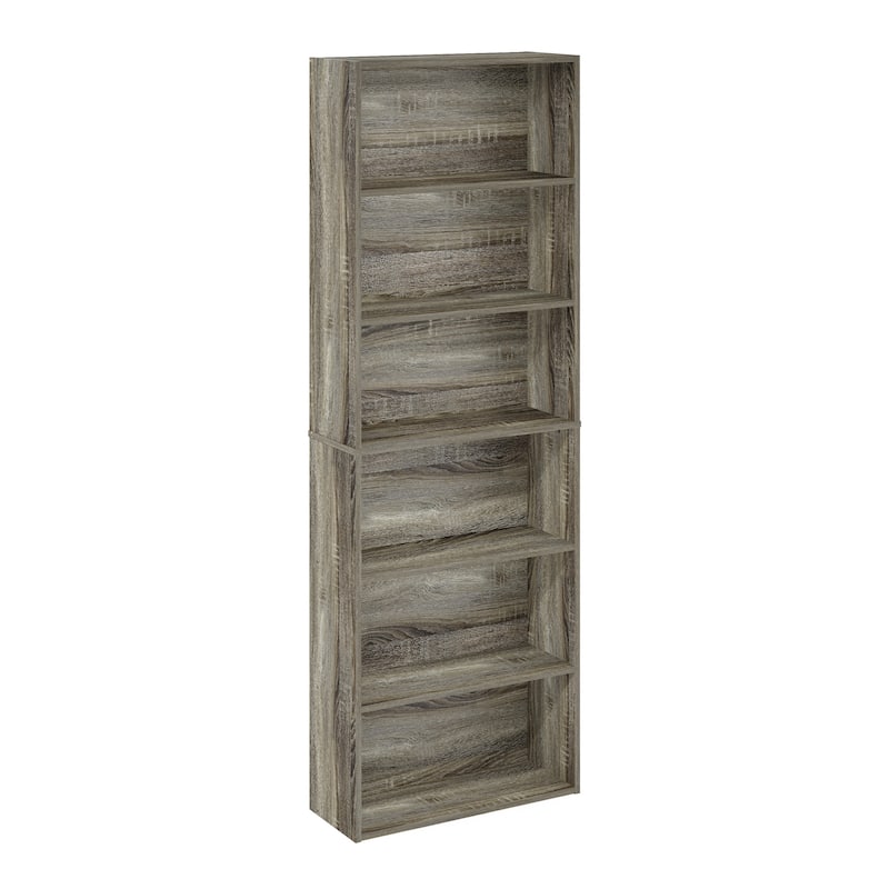 Furinno JAYA Simply Home Free Standing 6-Tier Open Storage Bookcase - French Oak