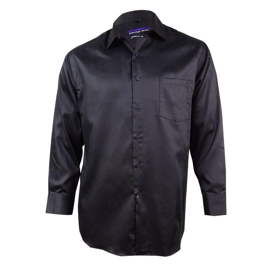 geoffrey beene mens dress shirts regular fit solid sateen