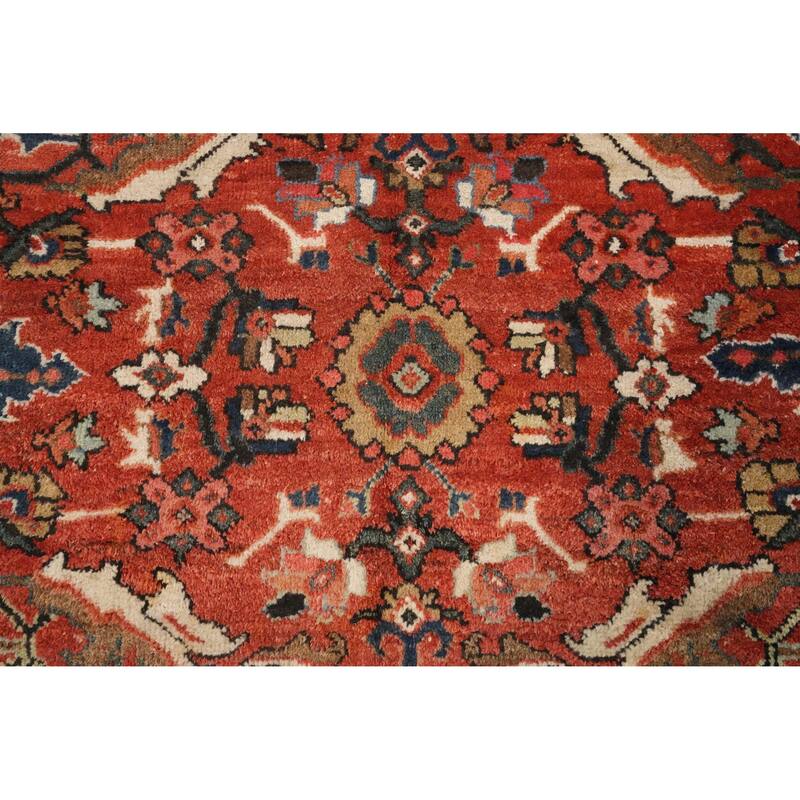 Hand Knotted Oriental 100% Wool Carpet Traditional Floral Oranges & Rust Malayer Area Rug - 12' 6'' X 10' 0''