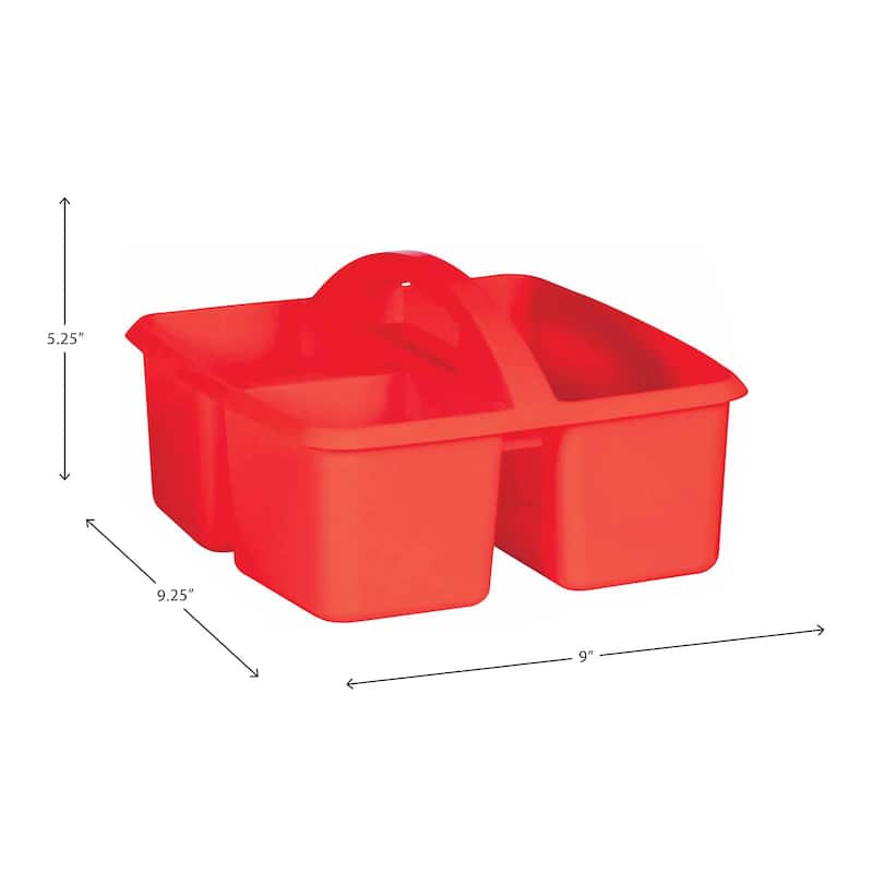 Teacher Created Resources Red Plastic Storage Caddy, Pack of 6