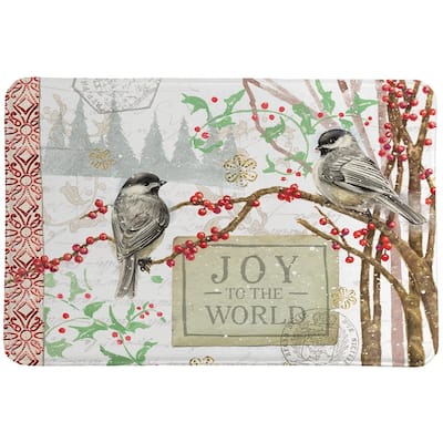 Christmas Birds Memory Foam Rug