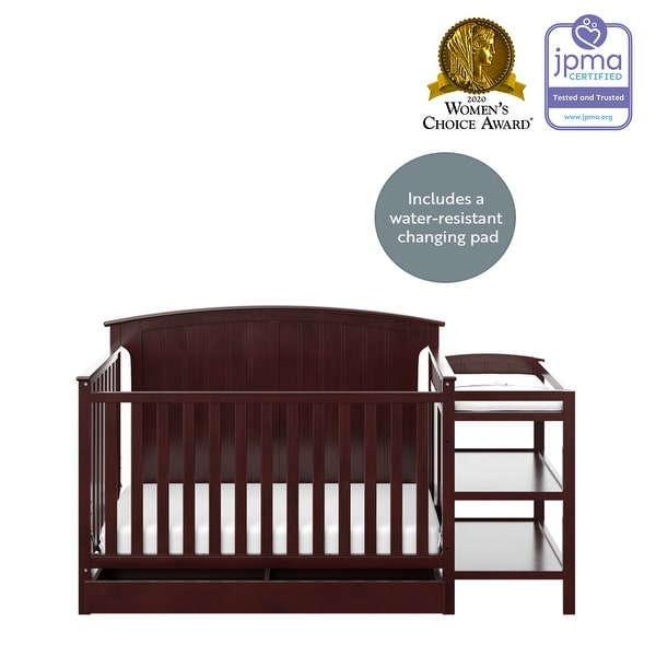 storkcraft steveston 4 in 1 crib and changer with drawer gray