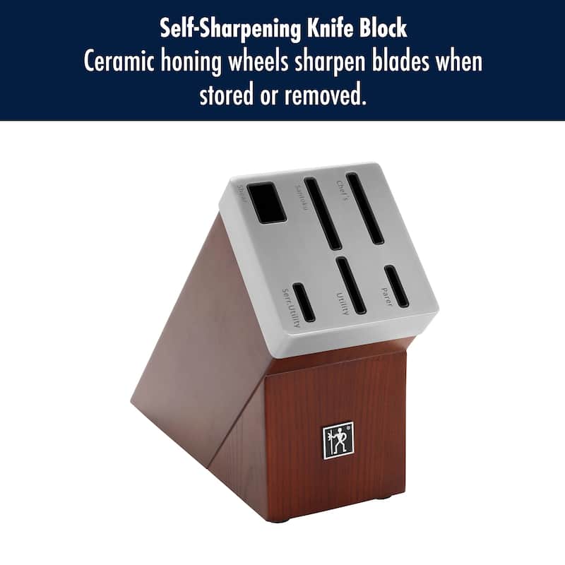 HENCKELS Dynamic Self-Sharpening Knife Block Set - Brown