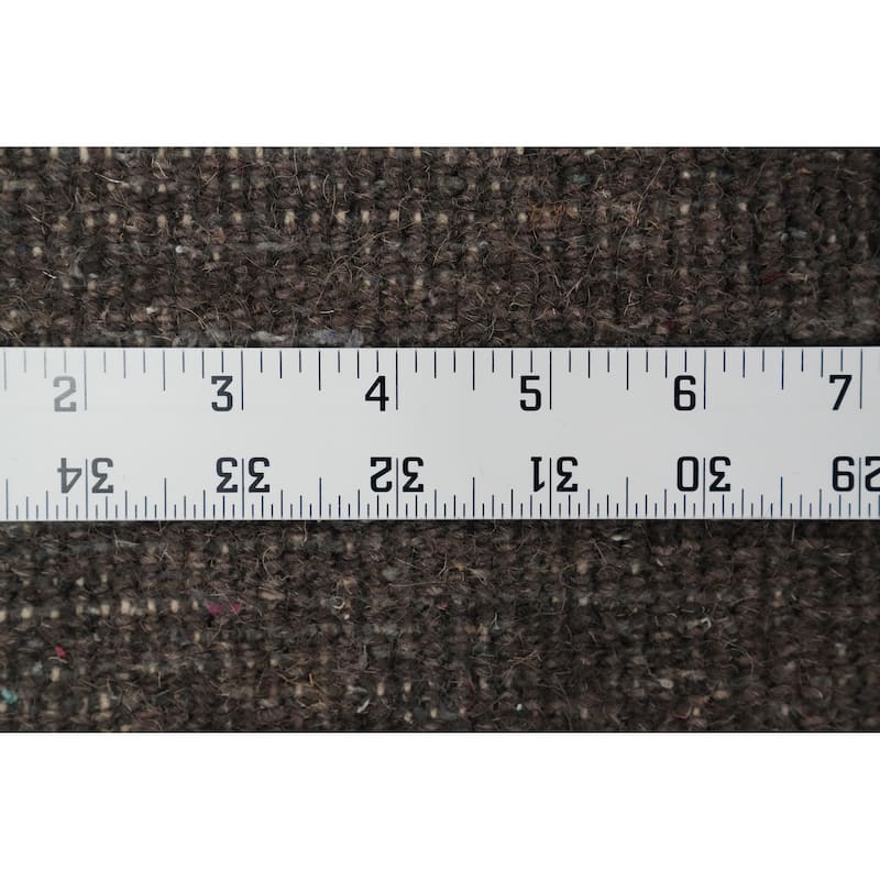 Hand Knotted Oriental 100% Wool Carpet Modern Solid Brown Gabbeh Area Rug - 9' 10'' X 8' 2''