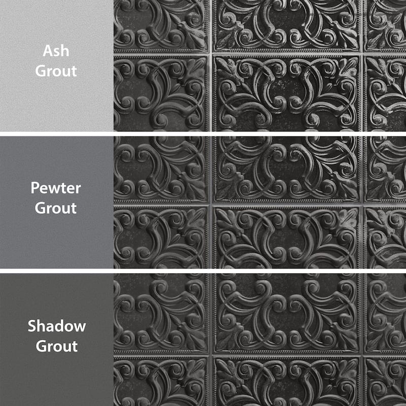 Merola Tile Victorian Tin Black 17-3/8" x 17-3/8" Porcelain Wall Tile