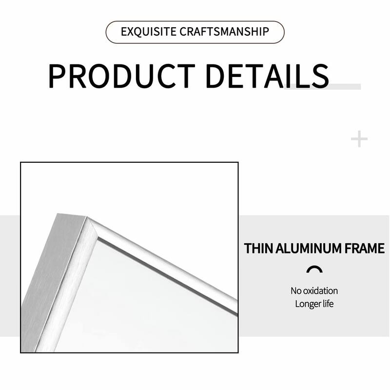 Modern Sleek Metal Frame Full-length Hanging or Leaning Wall Mirror