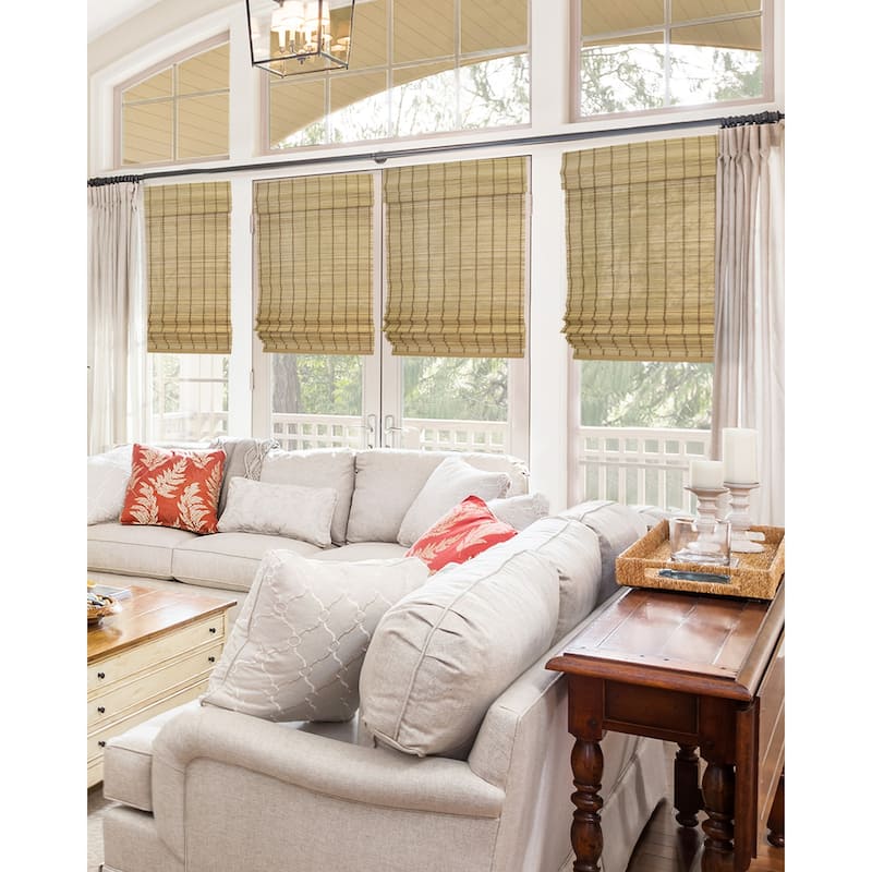 Chicology Light Filtering Cordless Natural Woven Bamboo Window Shade