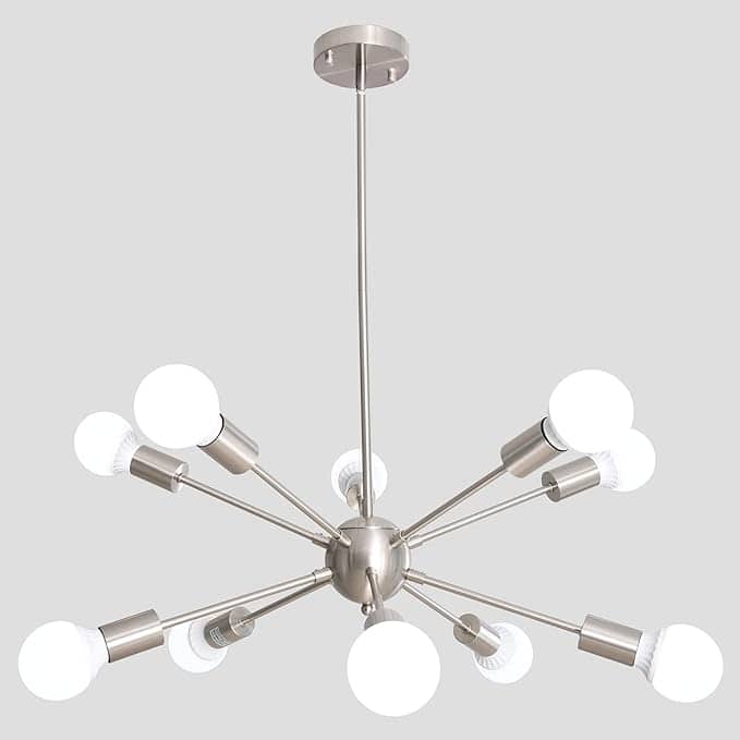 10-Light 23.54-inch Sputnik Chandelier Light for Kitchen Island Study