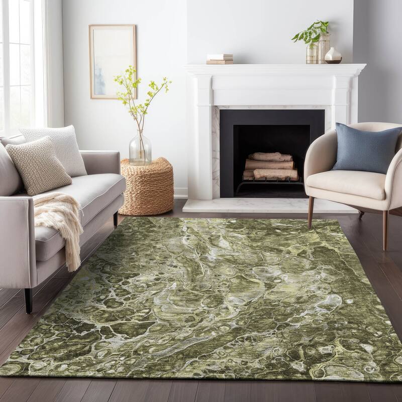 Premium Washable Super Soft Abstract Motion Mayfield Rug - Taupe - 10' x 14' - Rectangle