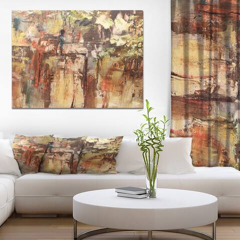 Designart "Grapes in Wooden Wall" Contemporary Print on Wrapped Canvas