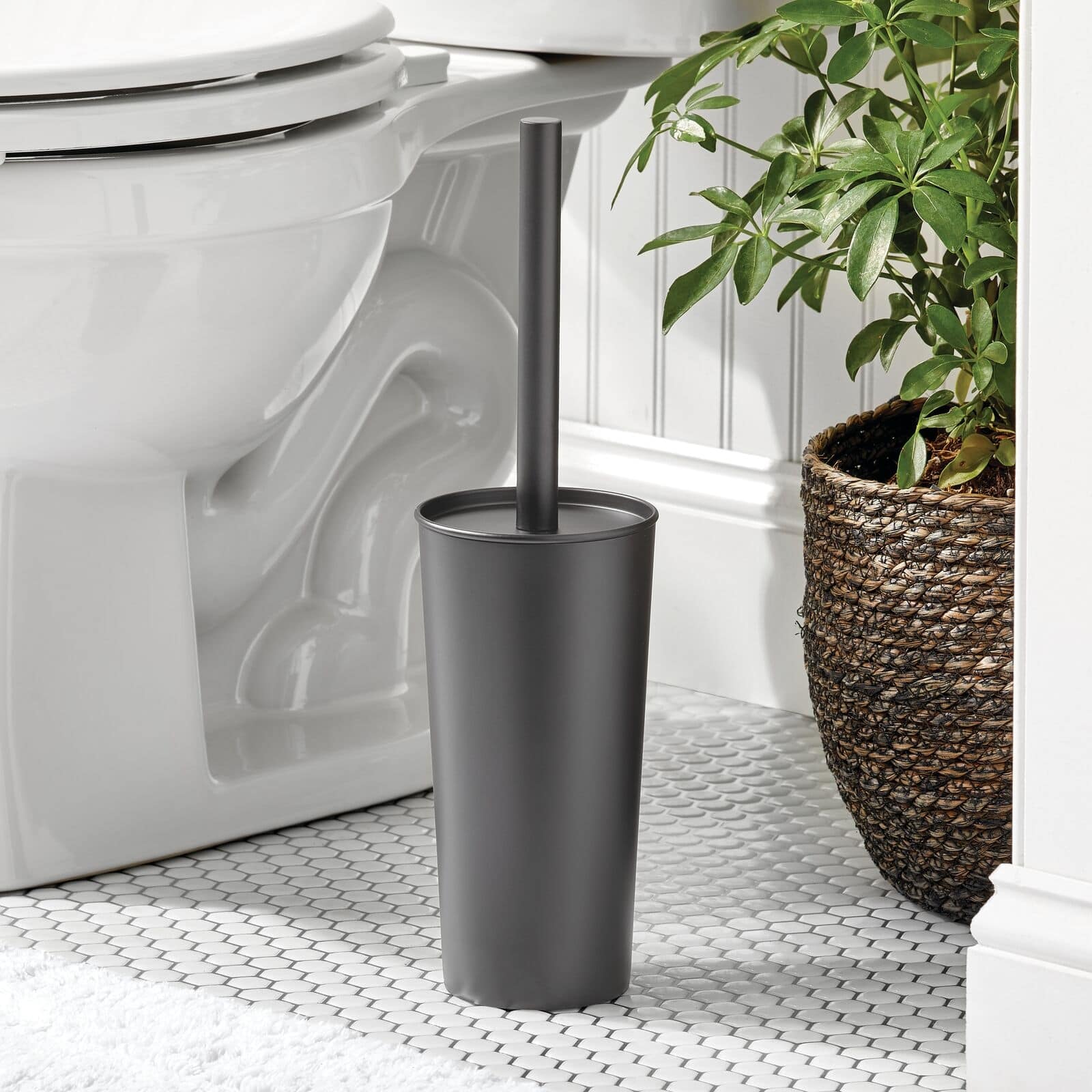 mDesign Steel Toilet Bowl Brush/Holder Bathroom Storage Combo Bed Bath & Beyond 40038929