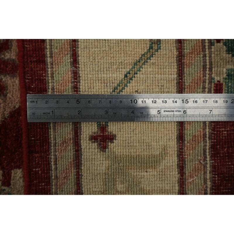 Hand Knotted Oriental 100% Wool Carpet Transitional Floral Red Oushak Area Rug - 12' 0'' X 9' 0''